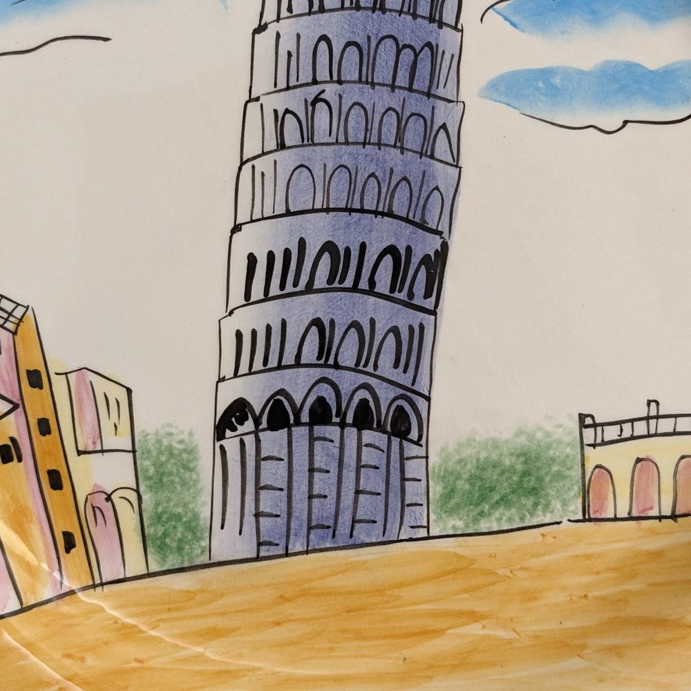 Vtg  8" Oneida Festa Italia Cheese/Salad/Dessert/Appetizers Venice Rome Pair - Picture 5 of 16